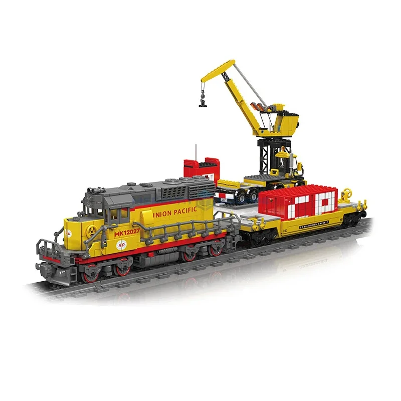 

Diesel Locomotive EMD SD40-2 Train Model Blocks MOC 12027 Railway Track Transport Vehicle Buliding Bricks Toy Kit Gift Boys Kids