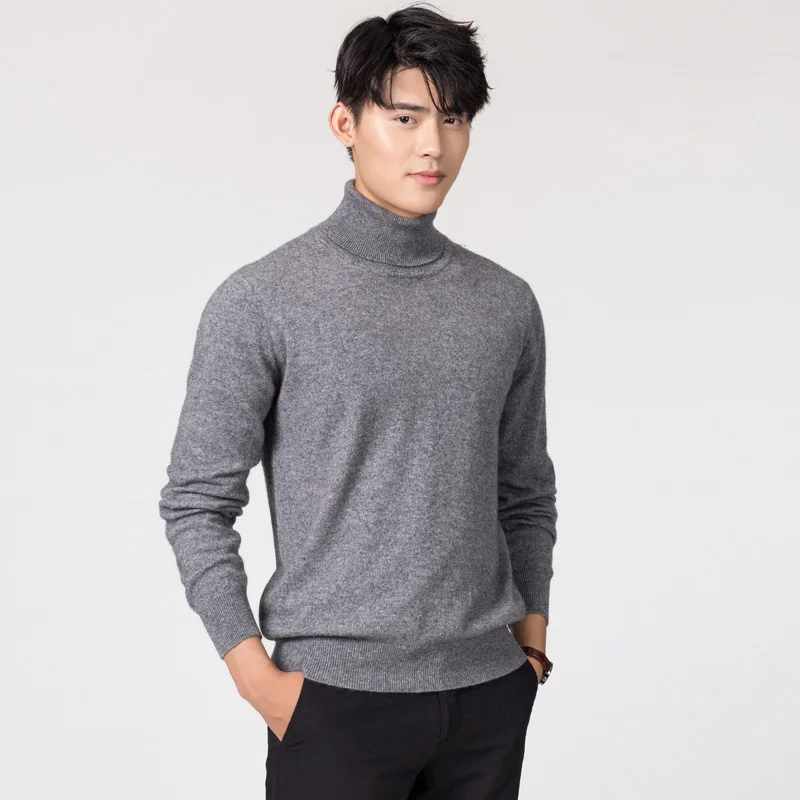 

Cashmere Cotton Blend Turtleneck Men Sweater 2024 Autumn Winter Daily High Collar Jumper Jersey Hombre Pull Homme Knit Pullovers