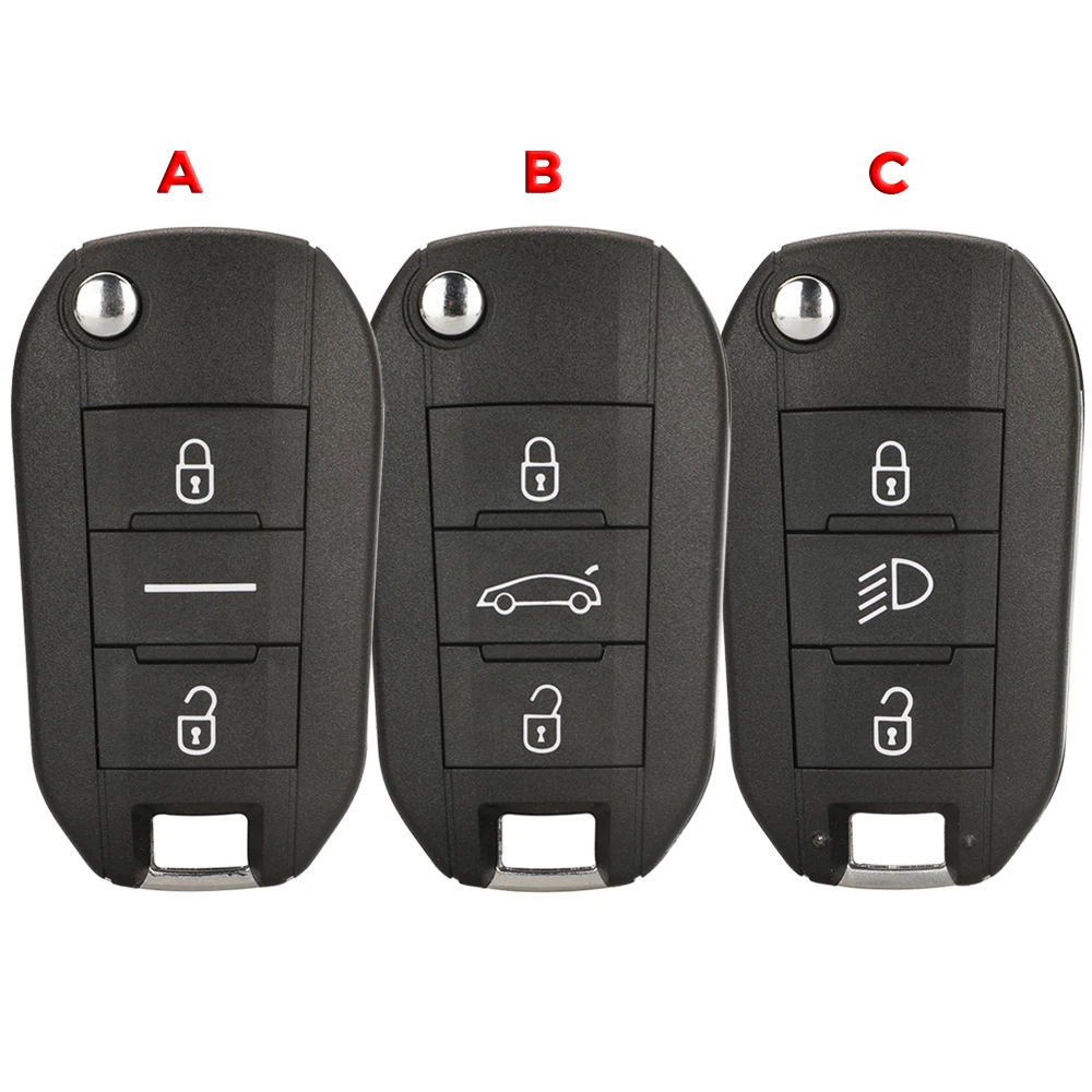 

jingyuqin 2/3 Buttons Remote Car Key Shell Case For Peugeot 208 301 308 508 2008 3008 Fit Citroen C3 C4 C4L Fob HU83 VA2 Blade