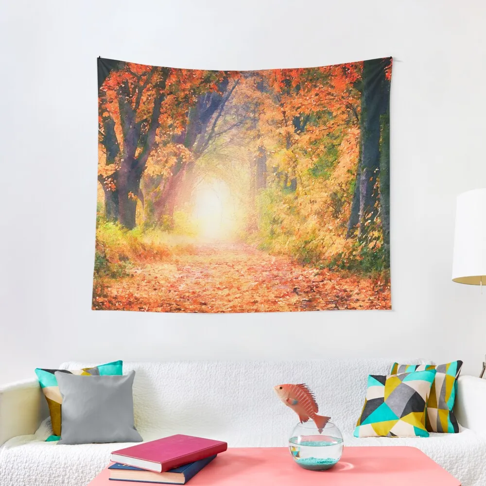 

Autumnal forest watercolor painting #3 Tapestry Outdoor Decoration Room Aesthetic Decor Decoration Wall Wall Hangings Decoration