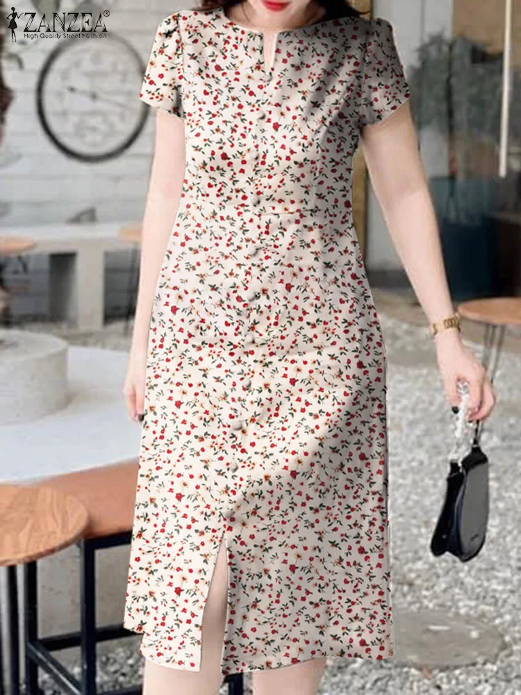 ZANZEA Summer Beach Short Sleeve Dress Women Floral Printing Sundress 2024 Vintage Round Neck Midi Dresses Holiday Casual Robes
ZANZEA Summer Beach Short Sleeve Dress Women Floral Printing Sundress 2024 Vintage Round Neck Midi Dresses Holiday Casual Robes