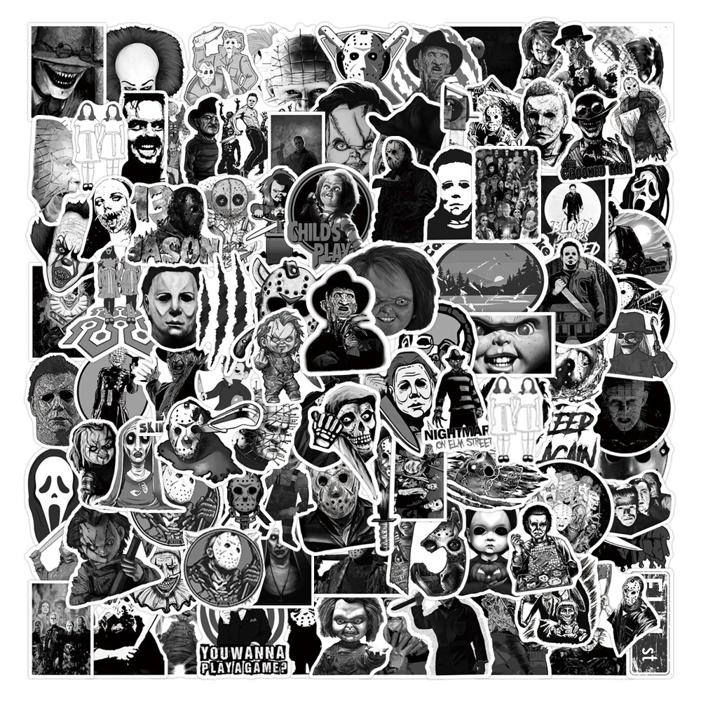 50/100PCS Black and White Horror Stickers Aesthetic Laptop Motorcycle Phone Waterproof Graffiti Decal Cool Sticker Packs Kid Toy
50/100PCS Black and White Horror Stickers Aesthetic Laptop Motorcycle Phone Waterproof Graffiti Decal Cool Sticker Packs Kid Toy