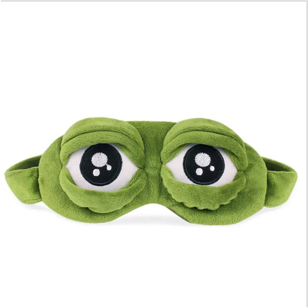 

3D Sad Frog Sleep Mask Natural Sleeping Eyeshade Cover Shade Eye Patch Women Men Soft Portable Blindfold Travel Eyepatch