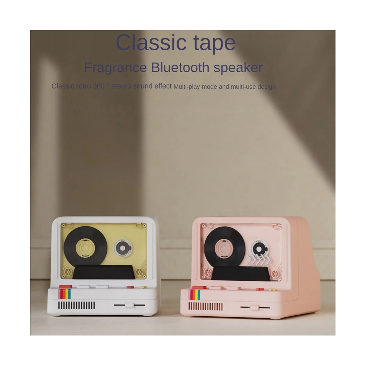 Classic Tape Bluetooth Speaker Retro Convenient Portable Aromatherapy Night Light Multi-Function Mini Audio,Pink
Classic Tape Bluetooth Speaker Retro Convenient Portable Aromatherapy Night Light Multi-Function Mini Audio,Pink