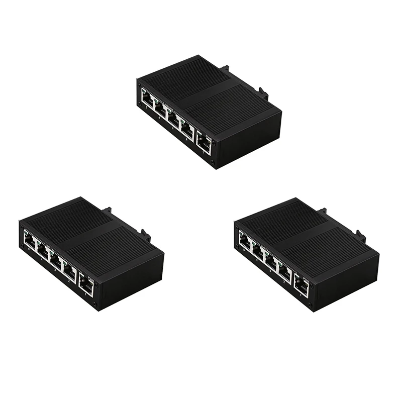 3X 5 Port 100Mbps Network Switch Ethernet Industrial Grade Switch Unmanaged Rail Type Industrial Network Splitter
3X 5 Port 100Mbps Network Switch Ethernet Industrial Grade Switch Unmanaged Rail Type Industrial Network Splitter