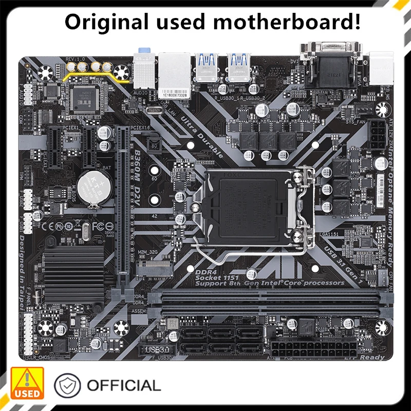 

For B360M D2V Original Used Desktop Intel B360 32GB DDR4 Motherboard LGA 1151 i7/i5/i3 USB3.0 SATA3