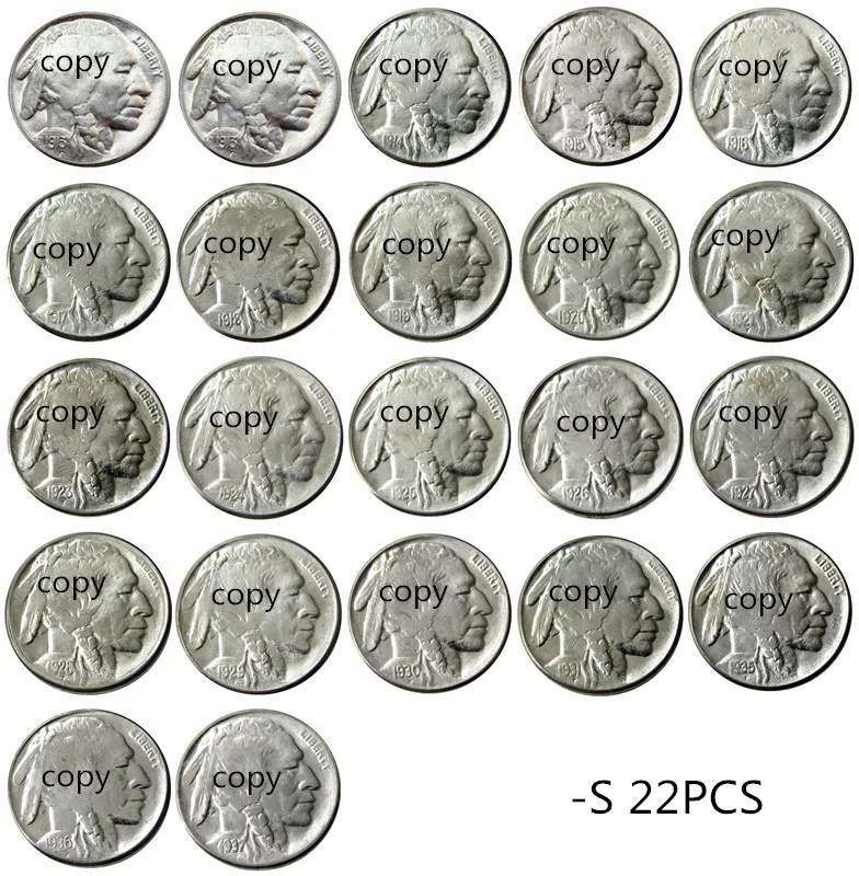 US A set of(1913-1938)S 22pcs с гравировкой в виде американского бизона из никеля Five центы копия декоративная монета
US A set of(1913-1938)S 22pcs с гравировкой в виде американского бизона из никеля Five центы копия декоративная монета