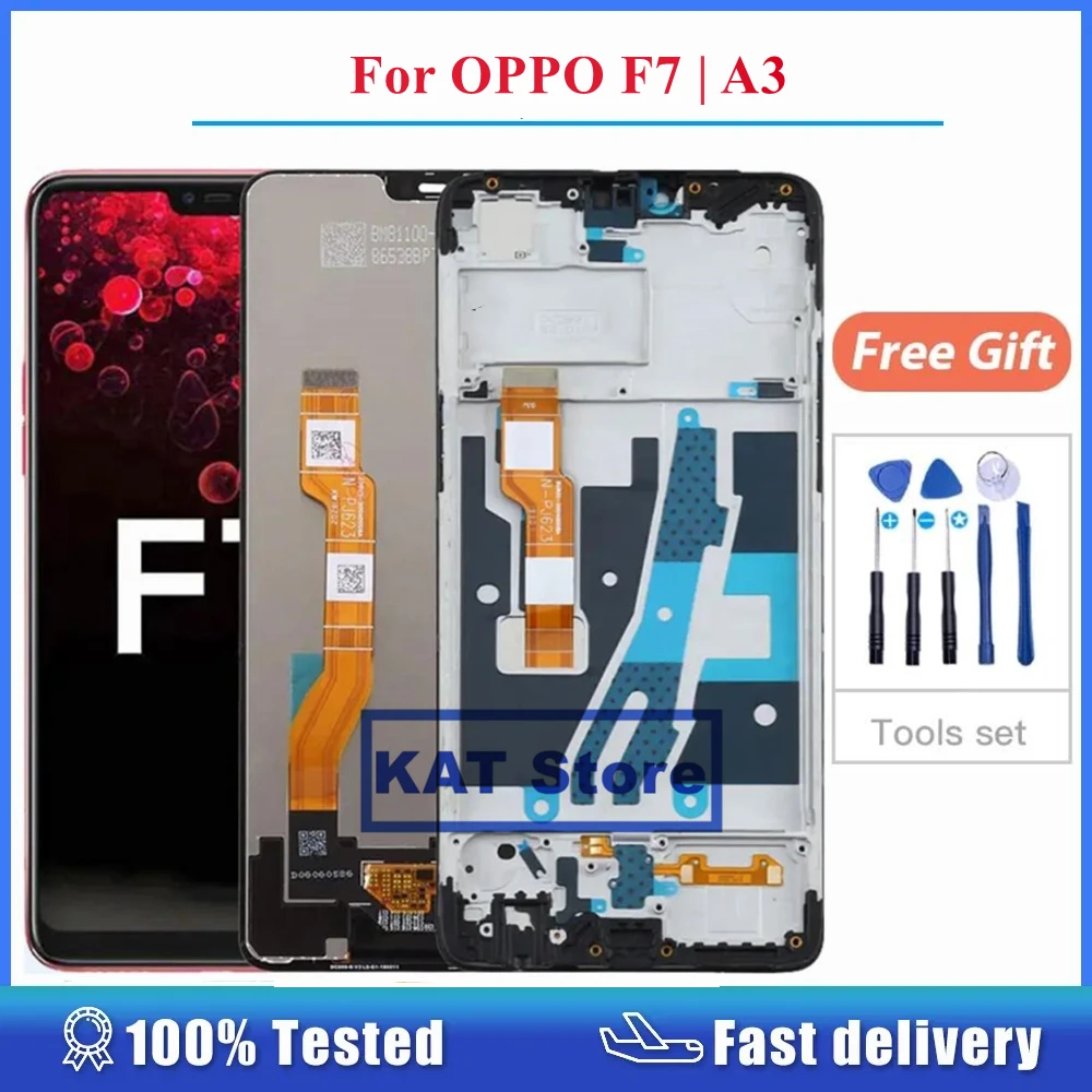 6.23'' Compatible For OPPO F7 A3 LCD Display Touch Digitizer Screen Assembly Replacement
6.23'' Compatible For OPPO F7 A3 LCD Display Touch Digitizer Screen Assembly Replacement