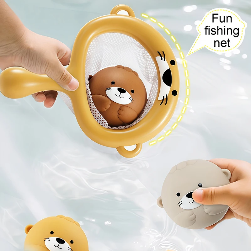 Lovely Otter Family Baby Bath Toy Silicone Bathroom Toys Parent-Child Otter Floating Water Toy Soft Squeeze Bathtub Toy for Baby Lovely Otter Family Baby Bath Toy Silicone Bathroom Toys Parent-Child Otter Floating Water Toy Soft Squeeze Bathtub Toy for Baby