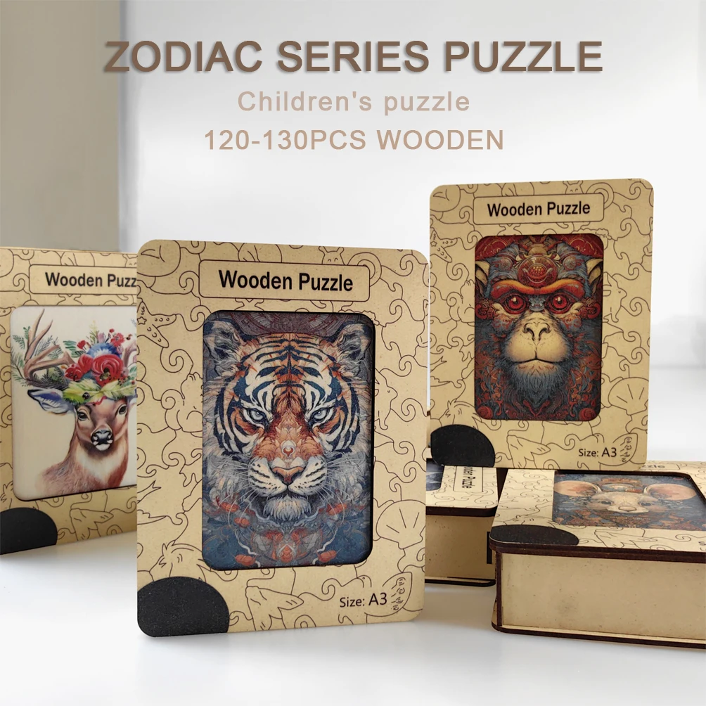 120-130PCS Puzzle Wooden Heteromorphic Wooden Puzzle Irregular Twelve Zodiac Signs Flat Wooden Puzzle For Children's Puzzle Earl
120-130PCS Puzzle Wooden Heteromorphic Wooden Puzzle Irregular Twelve Zodiac Signs Flat Wooden Puzzle For Children's Puzzle Earl