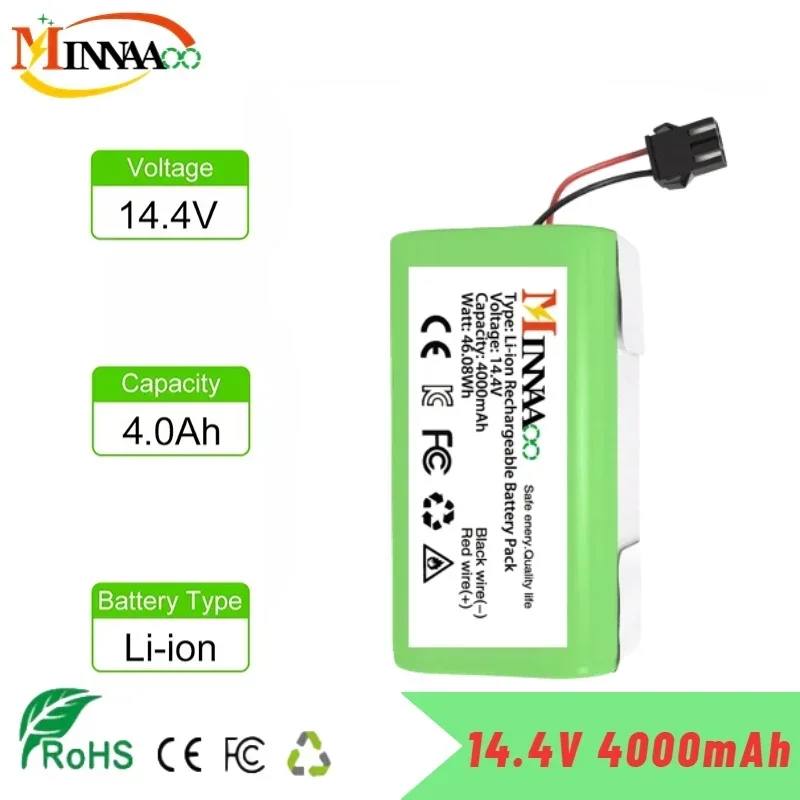 14.4V 2600mAh Li-ion Battery for Conga Excellence 990 1090 1790 1990 Ecovacs Deebot N79 N79S DN622, Eufy Robovac 30 35C
14.4V 2600mAh Li-ion Battery for Conga Excellence 990 1090 1790 1990 Ecovacs Deebot N79 N79S DN622, Eufy Robovac 30 35C