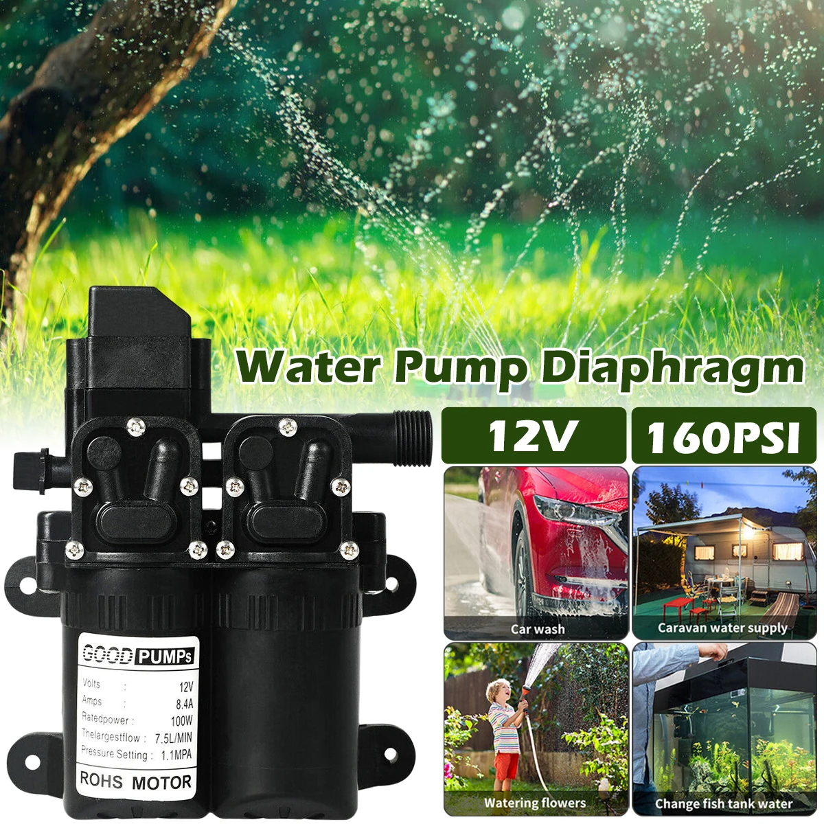Water Pump Diaphragm 160PSI 12V DC Water High Pressure Diaphragm Water High Pressure Diaphragm Electric Multifunctional Durable
Water Pump Diaphragm 160PSI 12V DC Water High Pressure Diaphragm Water High Pressure Diaphragm Electric Multifunctional Durable