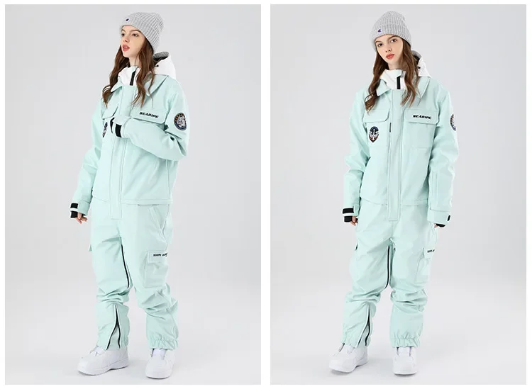Unisex Hooded Skiing Snowboard Jumpsuit