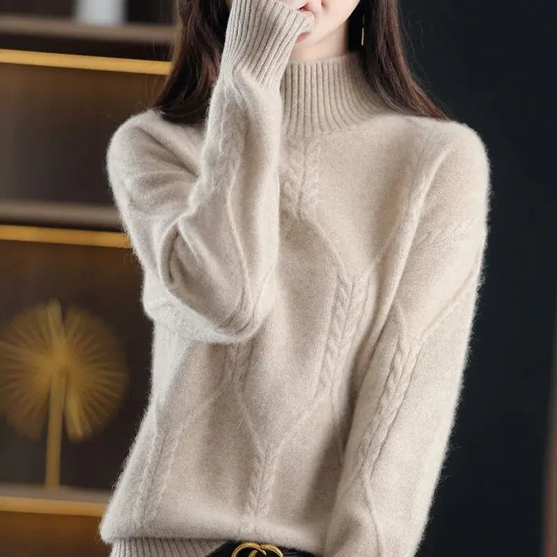 Autumn and Winter 2023 New Sweater Women's Half High Neck Pullover Casual Knitted Top Short Undercoat Fashion T306
Autumn and Winter 2023 New Sweater Women's Half High Neck Pullover Casual Knitted Top Short Undercoat Fashion T306