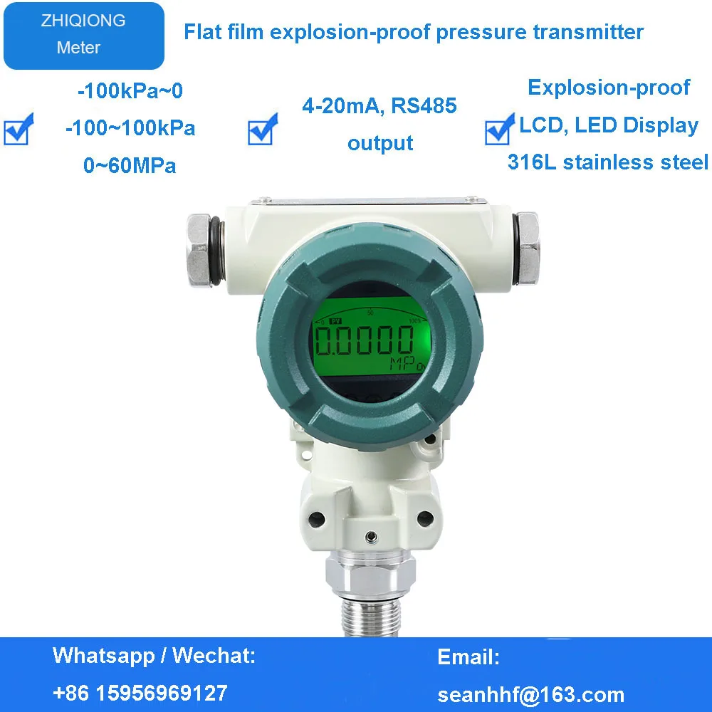 60MPa Explosion-proof Pressure Transmitter Stainless Steel Diaphragm Type Water Pressure / Differential Pressure Flat Film
60MPa Explosion-proof Pressure Transmitter Stainless Steel Diaphragm Type Water Pressure / Differential Pressure Flat Film