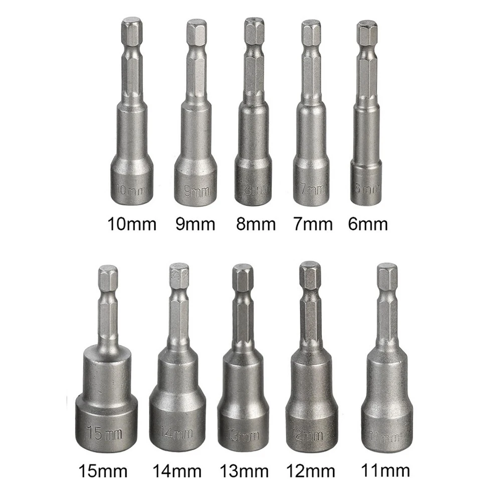 10pcs 6-15mm Impact Socket Magnetic Nut Screwdriver 1/4 Hex Key Set Drill Bit Adapter For Power Drills Impact Drivers Socket Kit
10pcs 6-15mm Impact Socket Magnetic Nut Screwdriver 1/4 Hex Key Set Drill Bit Adapter For Power Drills Impact Drivers Socket Kit