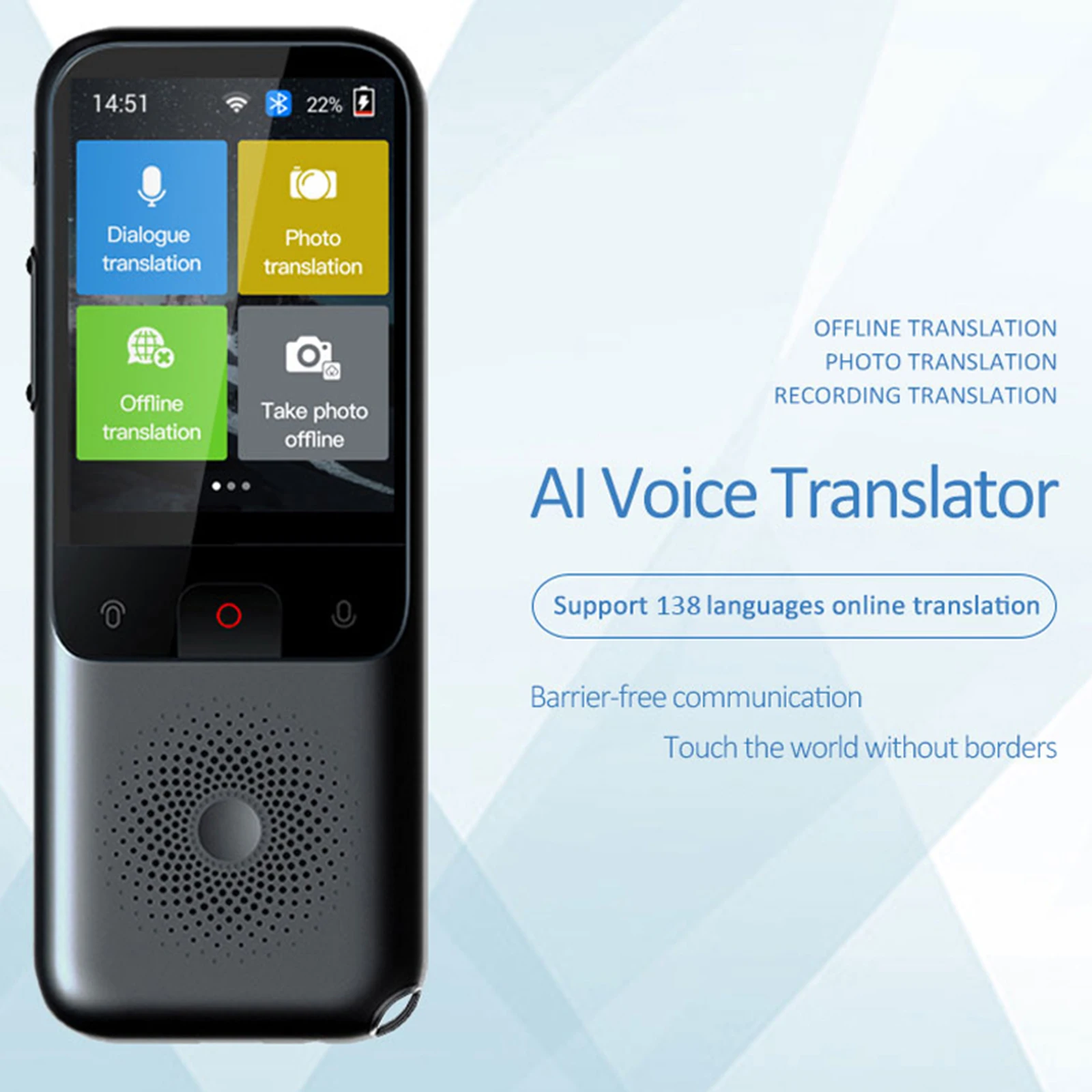 Mini Instant Voice Photo Translator Intelligent Voice Translator Support 137 Languages Translation Suitable for Business Travel
Mini Instant Voice Photo Translator Intelligent Voice Translator Support 137 Languages Translation Suitable for Business Travel