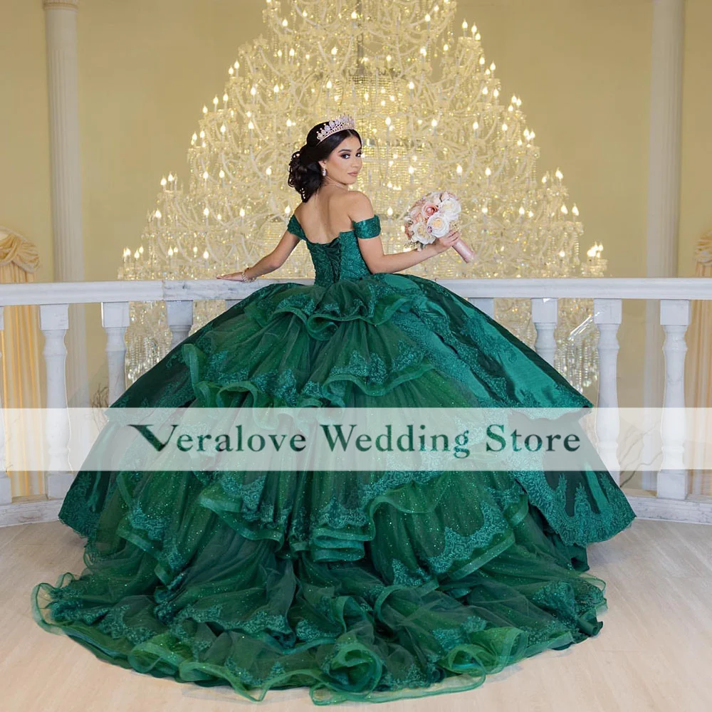 Veralove Green Quinceanera Dresses Ball Gown Off Shoulder Appliques Sweet 16 Dress Lace-Up Vestidos De 15 Años
Veralove Green Quinceanera Dresses Ball Gown Off Shoulder Appliques Sweet 16 Dress Lace-Up Vestidos De 15 Años
