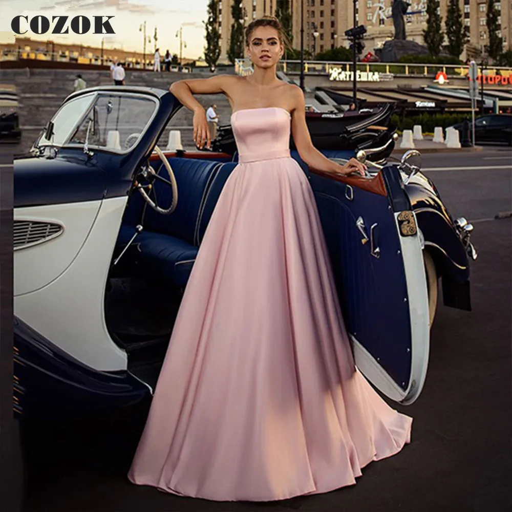 Simple Strapless Strapless Satin Prom Party Dress Long A Line Lace Backless Wedding Guest Ball Gown Robe De Soirée Custom Size
Simple Strapless Strapless Satin Prom Party Dress Long A Line Lace Backless Wedding Guest Ball Gown Robe De Soirée Custom Size