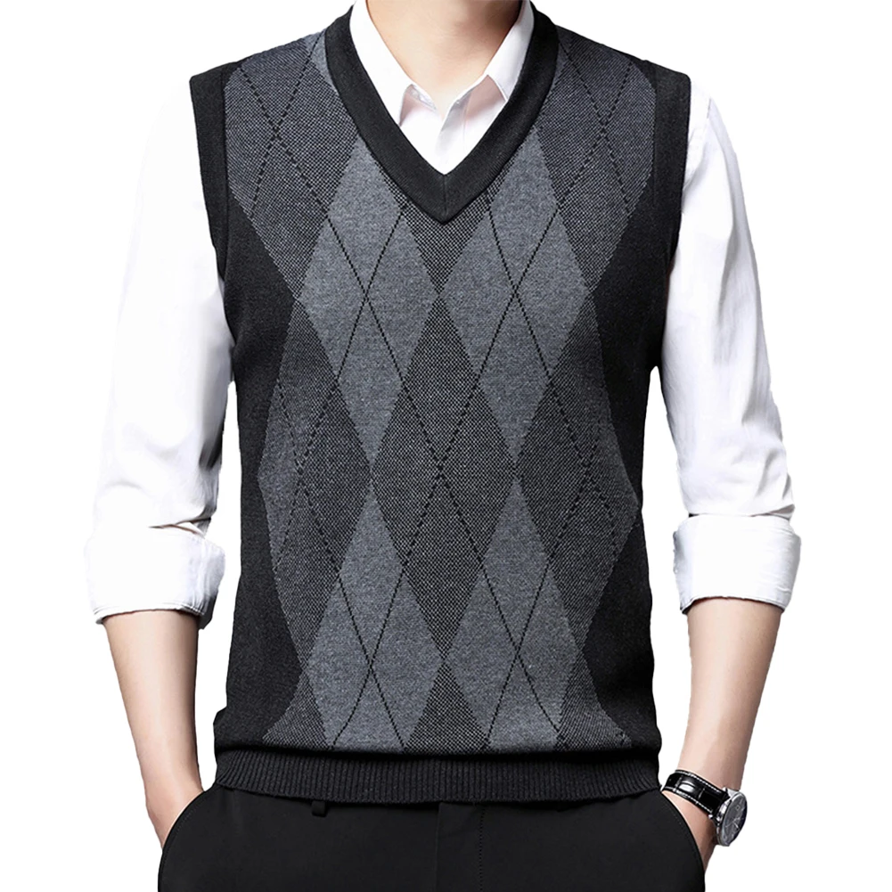 Men Autumn Winter Thickened Warm Sleeveless Pullover Sweater Knitted Vest Tank Top V Neck Casual Plaid Top Slim Fit Male Sweater
Men Autumn Winter Thickened Warm Sleeveless Pullover Sweater Knitted Vest Tank Top V Neck Casual Plaid Top Slim Fit Male Sweater