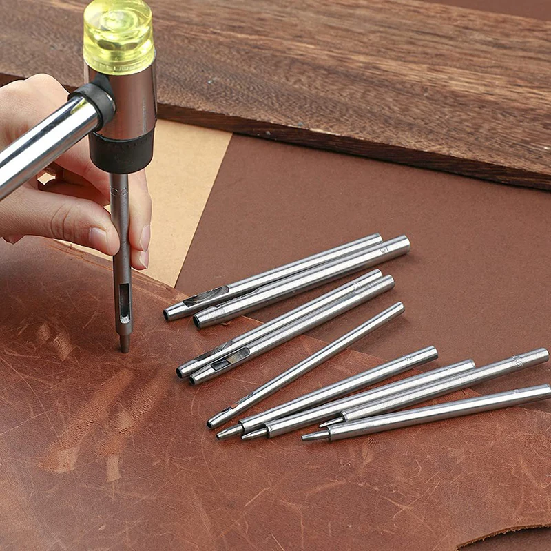 Leather Tools Leather Hole Punch Kit Hollow Puncher Belt 0.5mm-5mm with ouble-Faced Soft Mallet Rubber and Nylon Faced Hammer
Leather Tools Leather Hole Punch Kit Hollow Puncher Belt 0.5mm-5mm with ouble-Faced Soft Mallet Rubber and Nylon Faced Hammer
