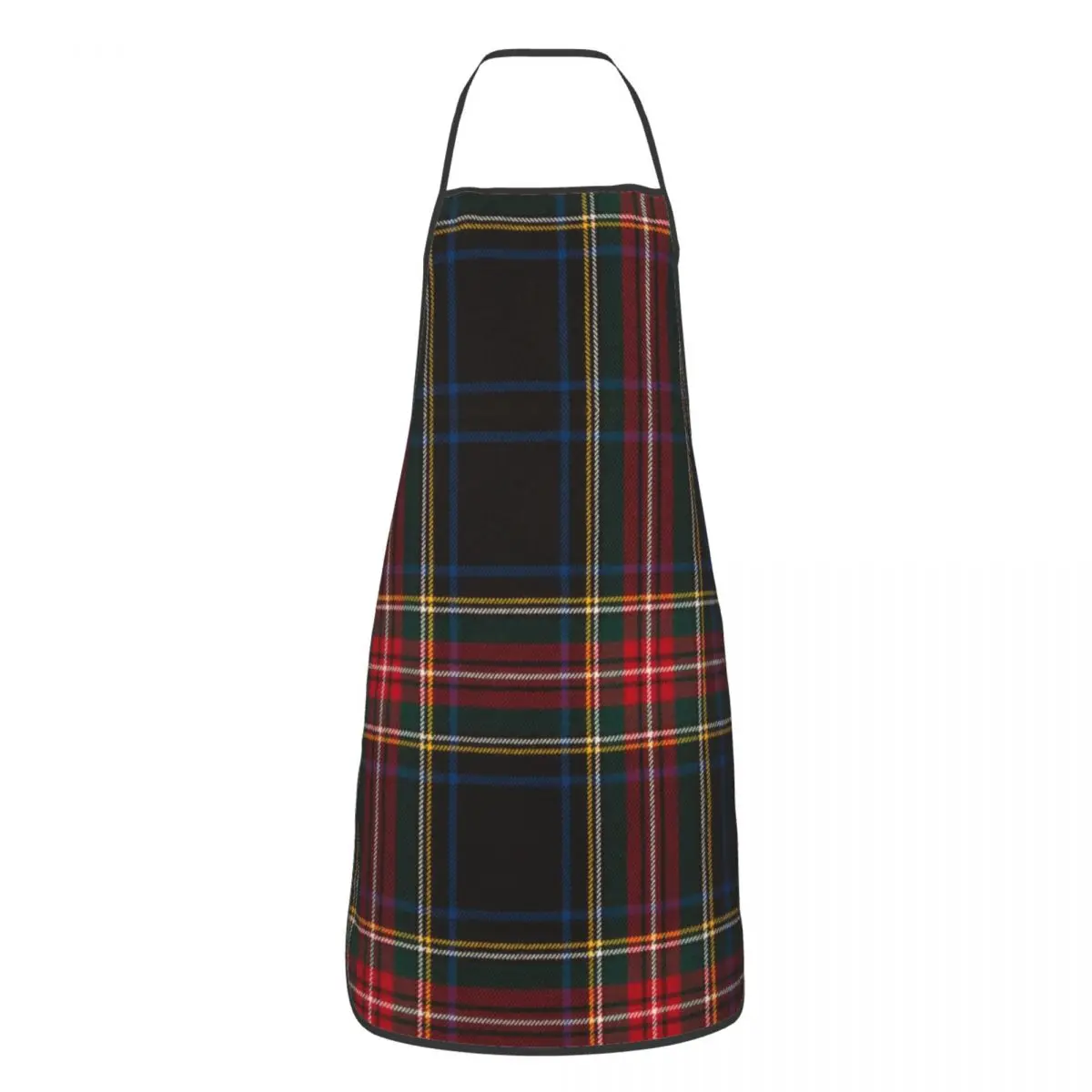 

Funny Luxury Black Tartan Plaid Bib Aprons Unisex Kitchen Chef Geometric Gingham Check Texture Tablier Cuisine for Cooking