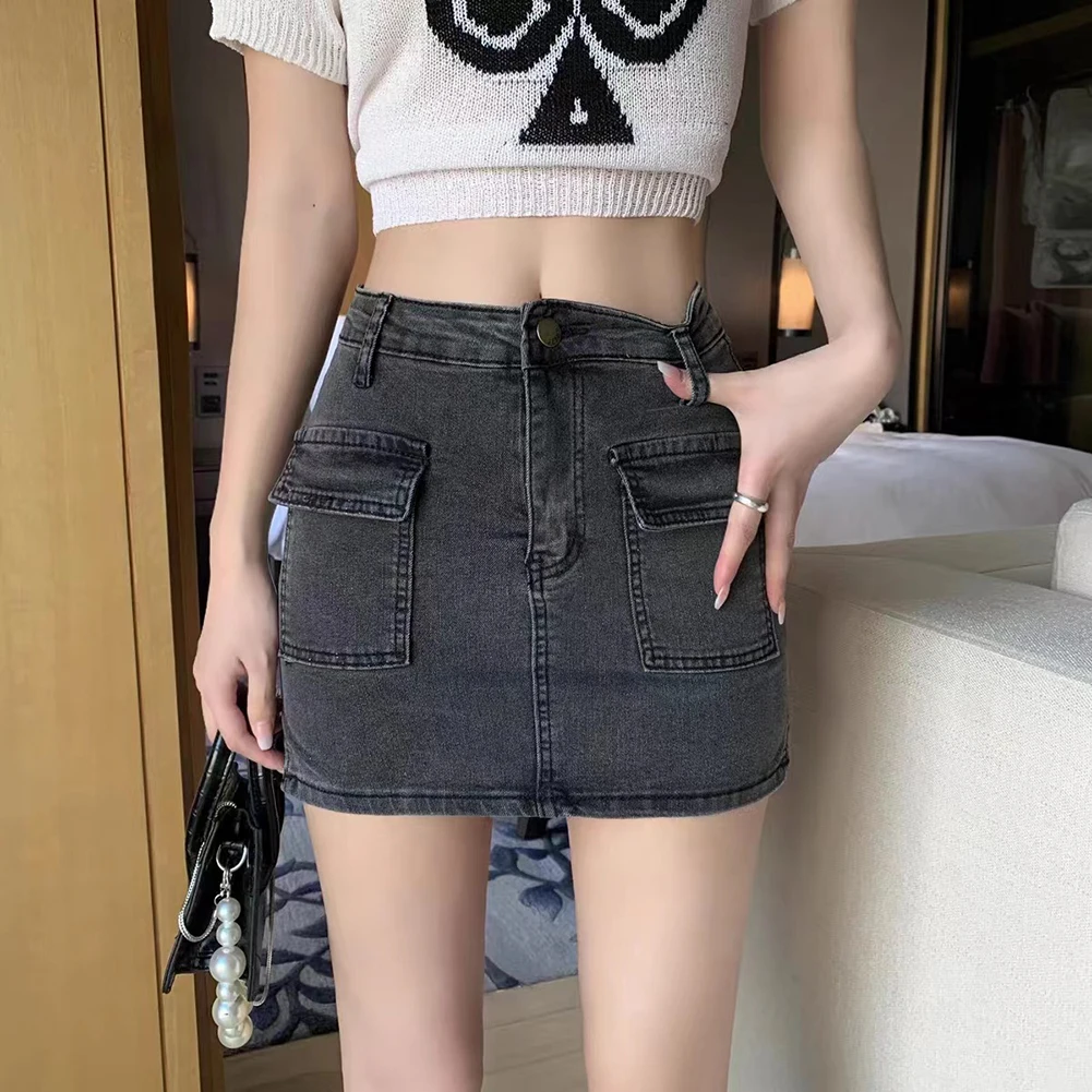 

A-line Skirt Skirt Anti-Glare Cargo Female Going Out Mini Skirt Parties Shopping Short Skirts Spring And Summer