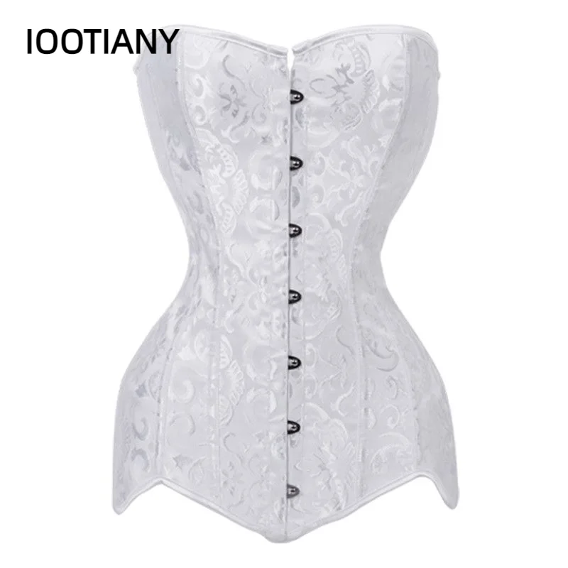 Overbust Corset Sexy Women Plus Size Floral Gothic Bustiers Corsets Lingerie Tops Brocade 14 Steel Bones Long Torso Corselet
Overbust Corset Sexy Women Plus Size Floral Gothic Bustiers Corsets Lingerie Tops Brocade 14 Steel Bones Long Torso Corselet