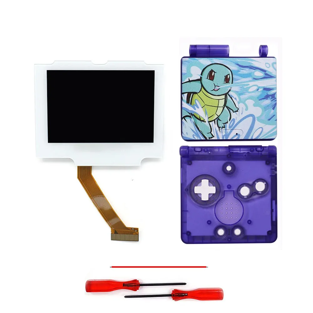 

White Lens V5 Drop in IPS For GBA SP LCD Kits Screen for Gameboy Advance SP Pre-laminated Glass Len New Case Housing Shell