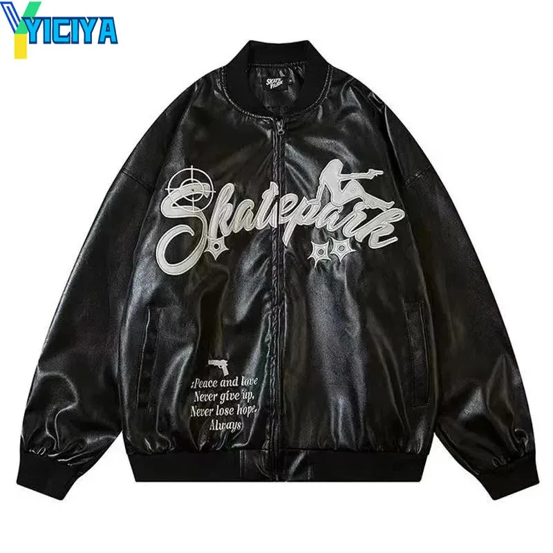 YICIYA Leather varsity Jackets Embroidery women Women Racing High Street Oversized Baseball Coat Harajuku Vintage Outwear Couple
YICIYA Leather varsity Jackets Embroidery women Women Racing High Street Oversized Baseball Coat Harajuku Vintage Outwear Couple
