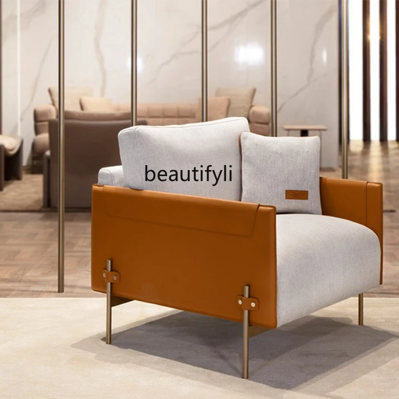 yj Nordic Minimalist Light Luxury Single Sofa Large Color Matching Living Room Leather Fabric Three-Seat Sofa
yj Nordic Minimalist Light Luxury Single Sofa Large Color Matching Living Room Leather Fabric Three-Seat Sofa