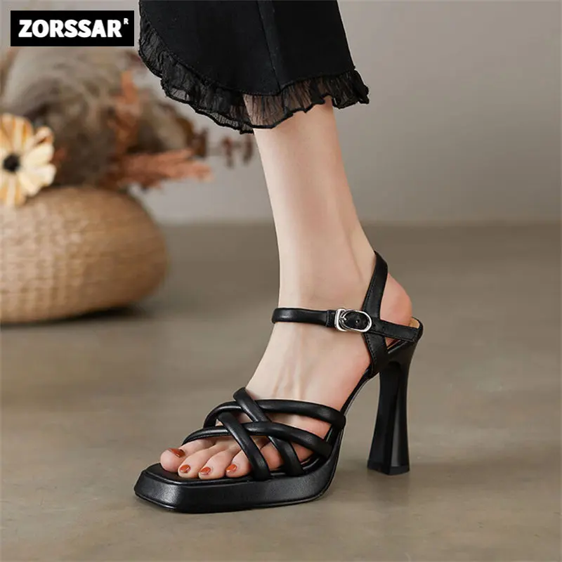 

Женские босоножки 2023, свадебная обувь на каблуке, женская летняя черная обувь с открытым носком, женская обувь на высоком каблуке-шпильке с ремешком на щиколотке, женская обувь