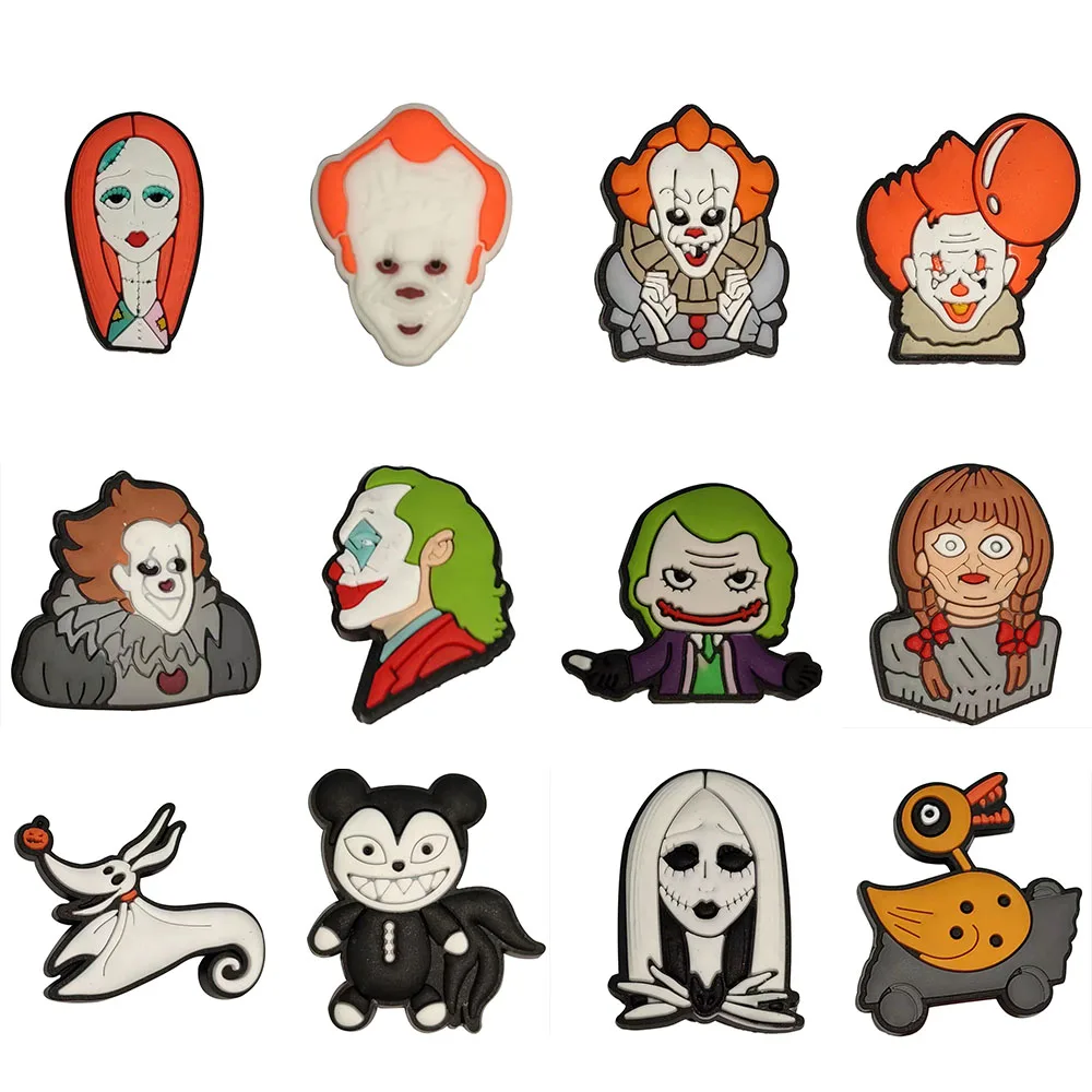 1-12PCS Famous Clown Skull Witch Halloween Holidays PVC Shoes Charms Croc Jibz Accessories Buckle Clog DIY Wristband Decoration
1-12PCS Famous Clown Skull Witch Halloween Holidays PVC Shoes Charms Croc Jibz Accessories Buckle Clog DIY Wristband Decoration