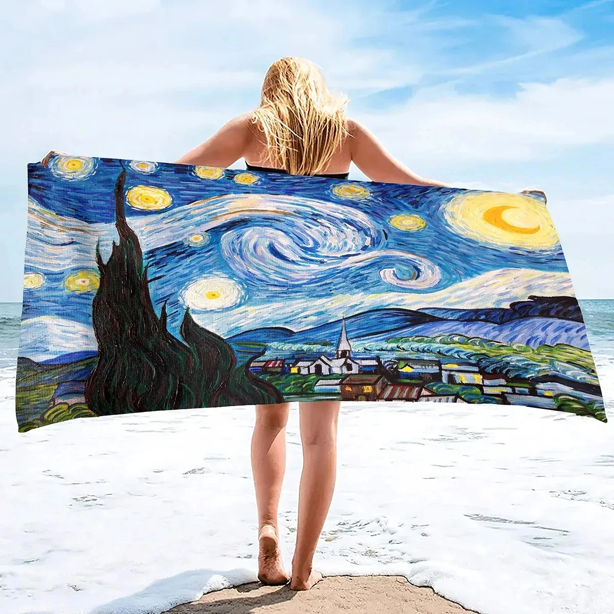 Van Gogh Starry Night Sand Free Beach Towels Absorbent Oversized Bath Towel Large Size Hand Towels for Swimming Bathroom Pool
Van Gogh Starry Night Sand Free Beach Towels Absorbent Oversized Bath Towel Large Size Hand Towels for Swimming Bathroom Pool