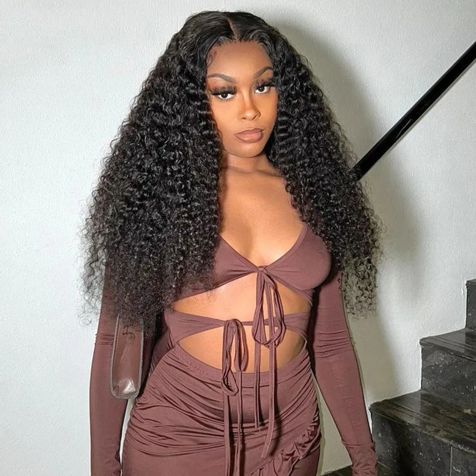 

Curly Human Hair Wigs Wear And Go Glueless 4x4 Lace Closure Wig Curly Wave Frontal Wig Pre Plucked Hairline Brazilian