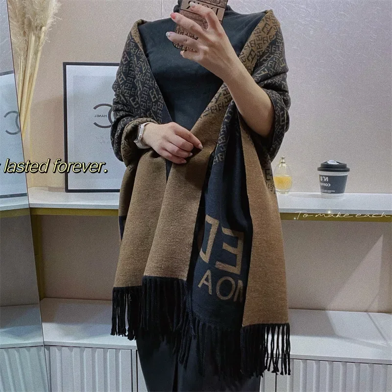 

Fashion Women Cashmere Scarf Shawl Wrap Design Print Winter Warm Blanket Hijab Scarves Poncho Capes Female Thick Bufanda 2024