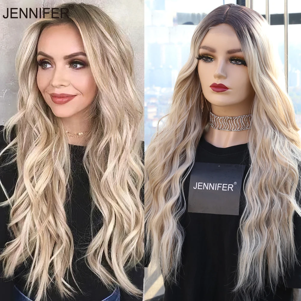 

Synthetic Lace Wigs For Women 26inch Long Wavy Middle Parting Hair 3 Color optional High Temperature Fiber Cosplay/Daily