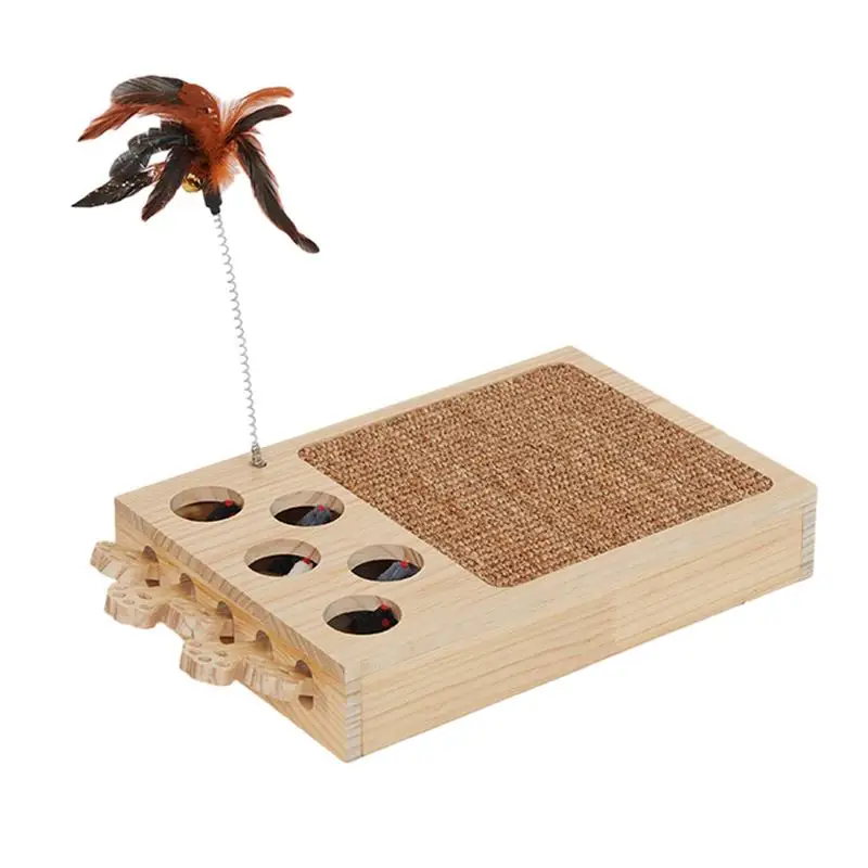 

Cat Scratching Board Soft Interactive Cat Scratcher Fashionable Cat Playing Supplies 2 In 1 Funny Cat Toys With Whack Mole