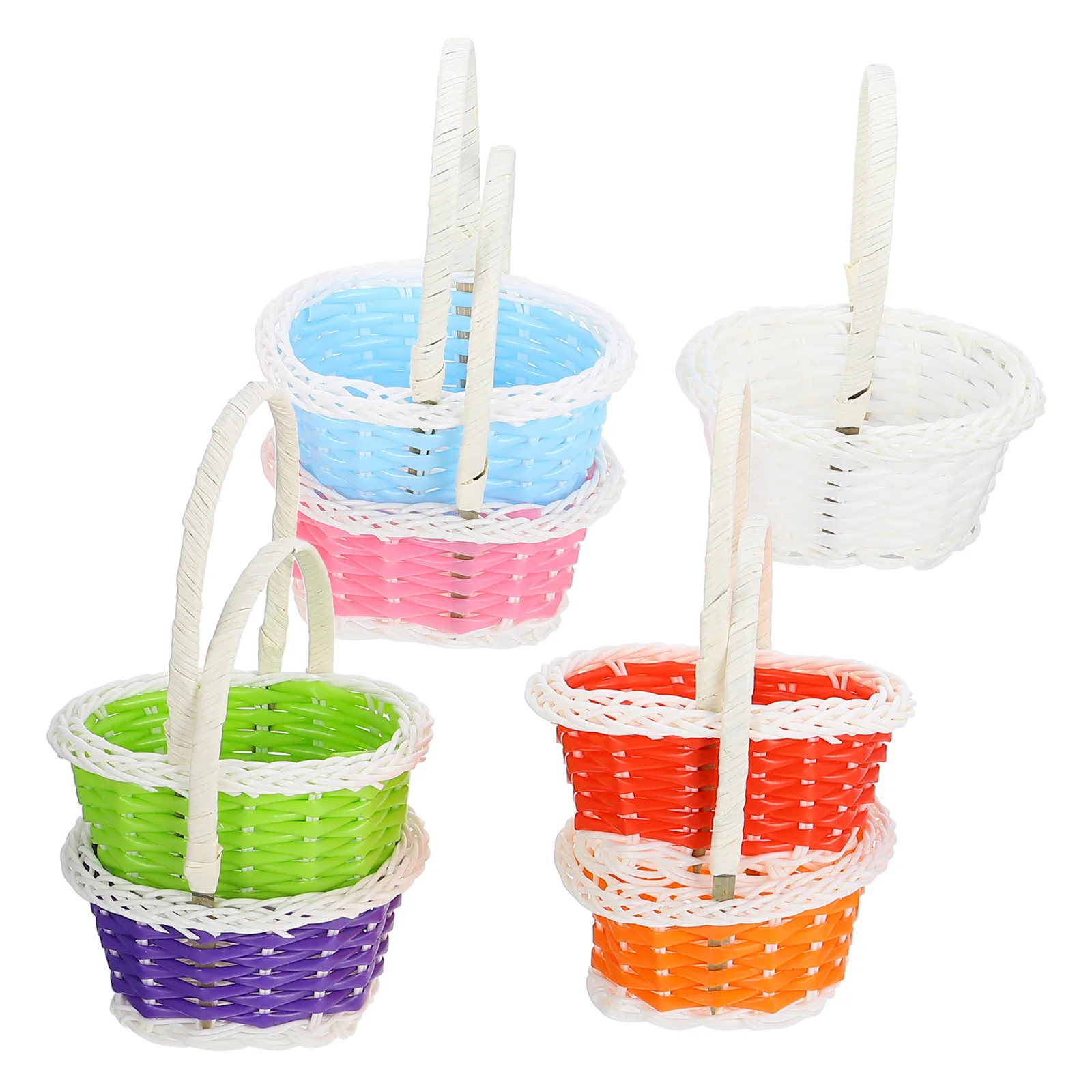 

7 Pcs Easter Egg Basket Small Props Fruit Holders Flower Decoration Small Basket For Kids Plastic Child Gift