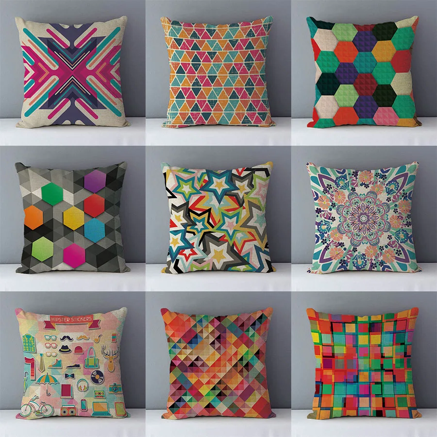 Cozy Couch Cushion Cover Colorful Geometric Home Decorative Pillow 45x45cm Pillowcase For Sofa Bed Seat Back Breathable J6
Cozy Couch Cushion Cover Colorful Geometric Home Decorative Pillow 45x45cm Pillowcase For Sofa Bed Seat Back Breathable J6