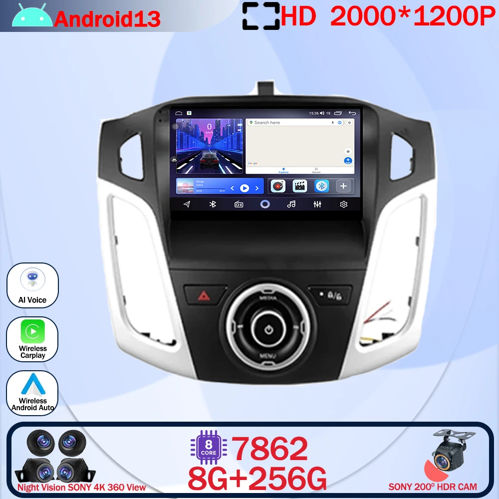 

Android 13 Car Radio Multimedia Video Player Navigation GPS For Ford Focus 3 Mk 3 2011 - 2019 WIFI 4G BT DSP Head Unit No 2 din