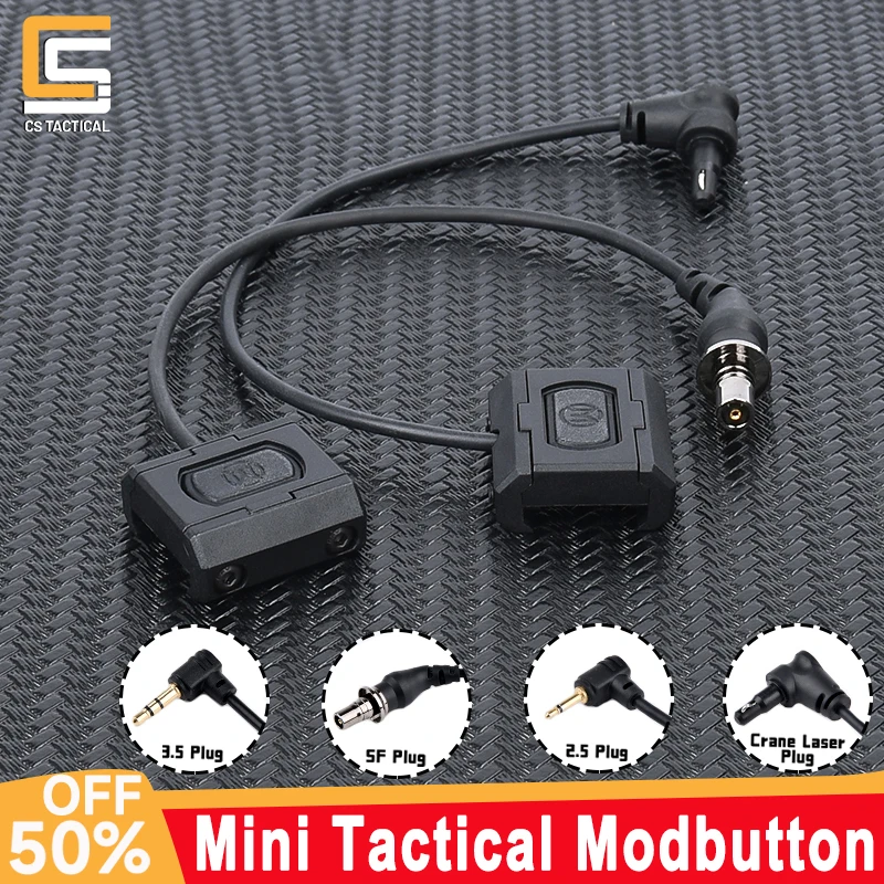 

Mini Tactical Modbutton SF Crane Laser 2.5mm 3.5mm Plug Pressure Switch Fit 20mm Picatinny M-Lok Keymod Rail Weapon Accessory