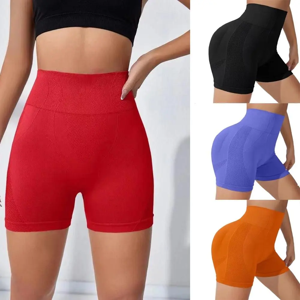 

High Waist Women Yoga Shorts Multicolor Seamless Tummy Control Gym Leggings Arse Lifting Stretch Ruched Booty Pants Exercise