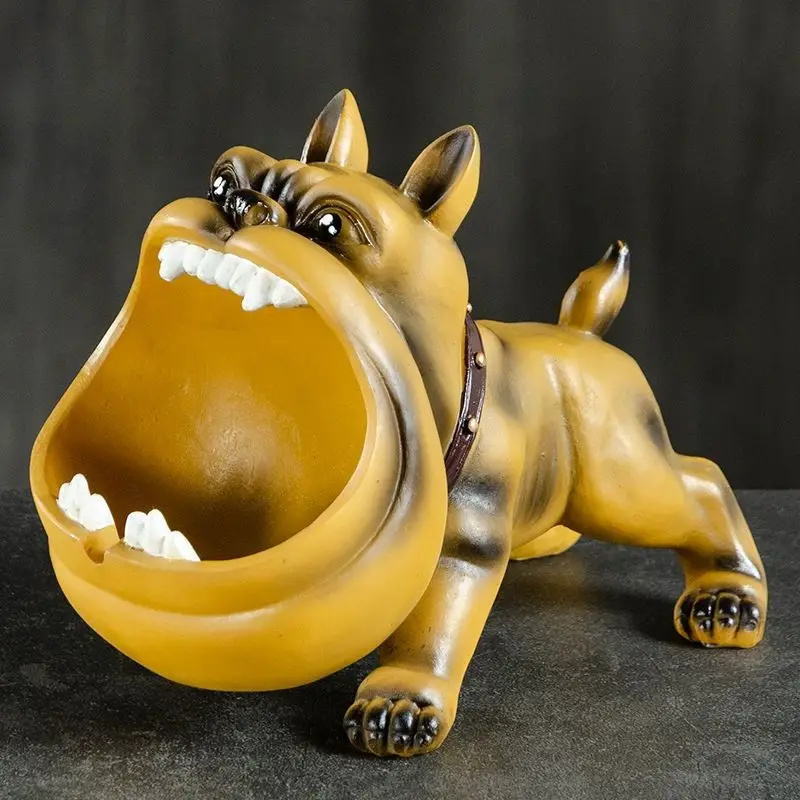 

Cartoon Dog Ashtray Bulldog Figurine Animal Dog Statue Crafts Storage Box Room Desktop Home Decoration Ornaments Men Gift