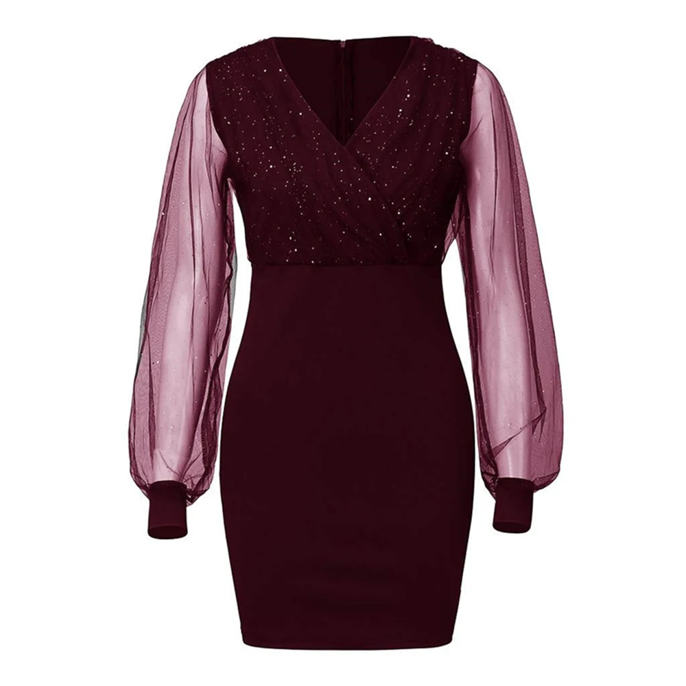 Stunning Womens Evening Party Gown, V neck Bodycon Dress with Puff Sleeve, Polyester+Sequins+Mesh Material, Stylish Look
Stunning Womens Evening Party Gown, V neck Bodycon Dress with Puff Sleeve, Polyester+Sequins+Mesh Material, Stylish Look