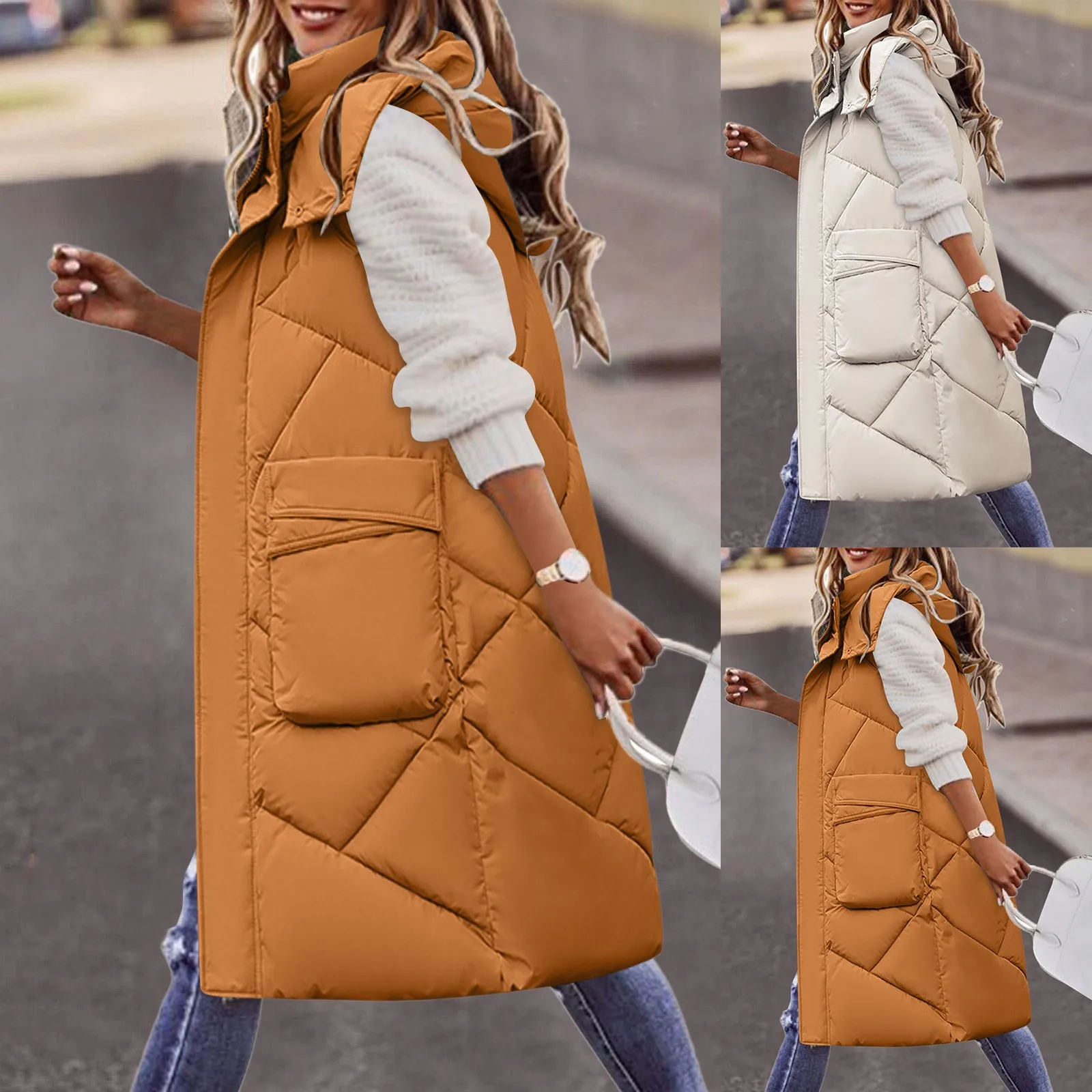 Light down Oversized Down Vests Women's Outdoor Coats Hooded Long Puffy Vests Winter Coats Sleeveless Insulated Jackets
Light down Oversized Down Vests Women's Outdoor Coats Hooded Long Puffy Vests Winter Coats Sleeveless Insulated Jackets