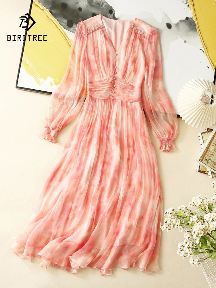 Элегантное платье BirdTree из 100% натурального шелка для женщин, с V-образным вырезом и принтом, темпераментное сказочное пляжное платье для отпуска, лето 2024, D43252QC
Элегантное платье BirdTree из 100% натурального шелка для женщин, с V-образным вырезом и принтом, темпераментное сказочное пляжное платье для отпуска, лето 2024, D43252QC