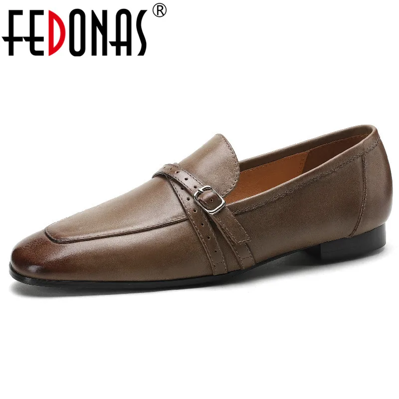FEDONAS Retro Concise Women Pumps Top Quality Genuine Leather Low Heels Buckle Loafers Shoes Woman Spring Autumn Working Casual
FEDONAS Retro Concise Women Pumps Top Quality Genuine Leather Low Heels Buckle Loafers Shoes Woman Spring Autumn Working Casual