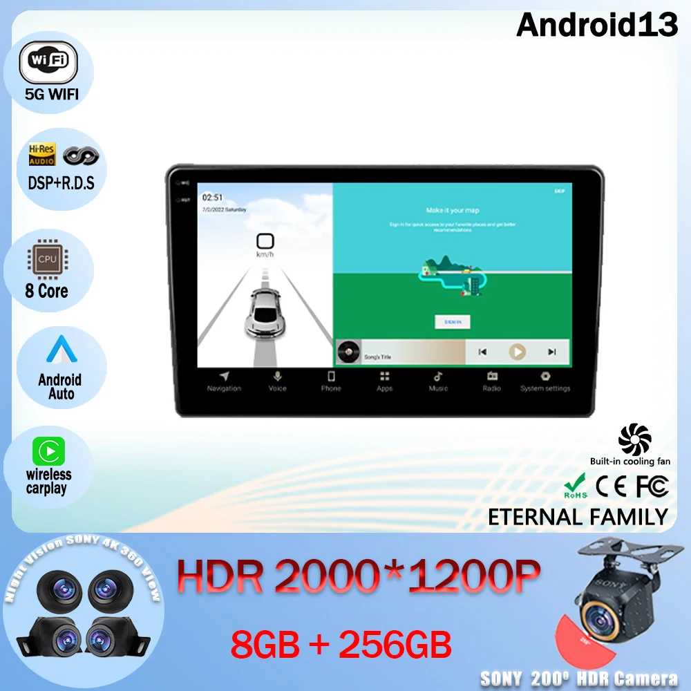 

Автомагнитола на Android 13, мультимедийный видеоплеер, навигация GPS для Nissan Murano Z50 2002-2015 5G WIFI BT 4G LET No 2din DVD ЦПУ