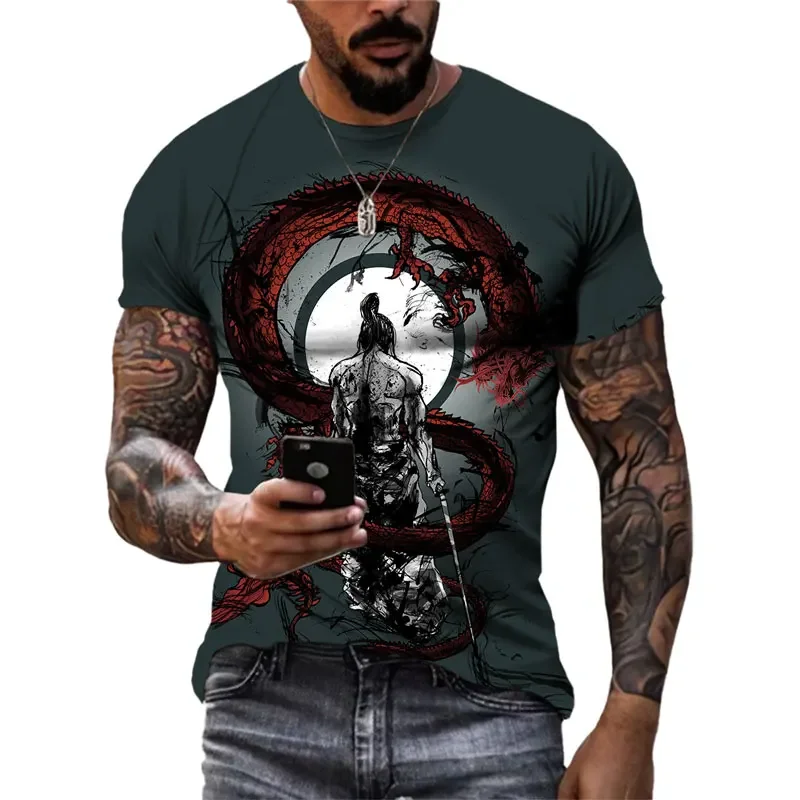 Summer Fashion New Japanese Samurai cool T shirt Men Trend Casual Printed streetwear O-neck Short Sleeve quick-drying t-shirt
Summer Fashion New Japanese Samurai cool T shirt Men Trend Casual Printed streetwear O-neck Short Sleeve quick-drying t-shirt